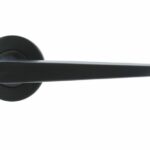 Deurkruk Wig op ronde rozet PVD Gunmetal