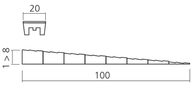 Spie op strook kunststof bruin