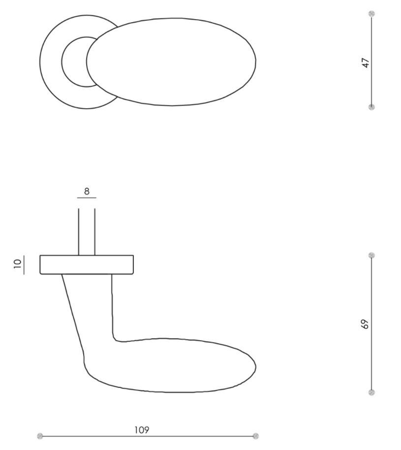 Olivari deurknop Blindo draaibaar rechts chroom mat