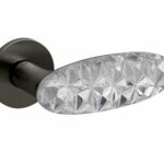Olivari deurkruk Crystal Diamond op rozet antraciet mat titaan PVD