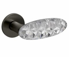 Olivari deurkruk Crystal Diamond op rozet antraciet mat titaan PVD