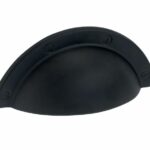 Komgreep Schelp Mat Zwart 64 mm