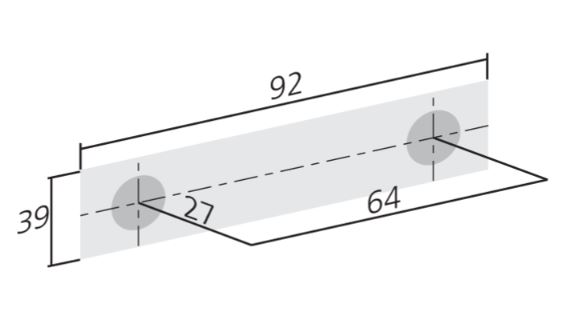 Komgreep Schelp Mat Zwart 64 mm
