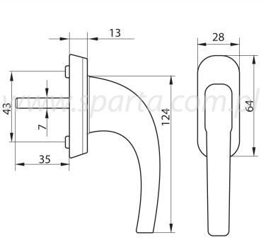 Draaikiepgarnituur Recht Model Aluminium Wit