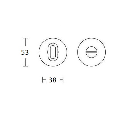 WC-sluiting Ø53x5 mm Rond Zwart