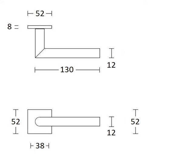 Deurkruk Mateo Op Vierkante Rozet RVS