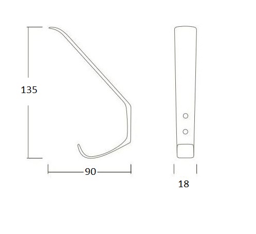 Kapstokhaak Nikkel Getrommeld