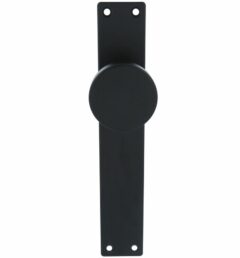 Recht Schild Met vaste knop Blind RVS Mat Zwart