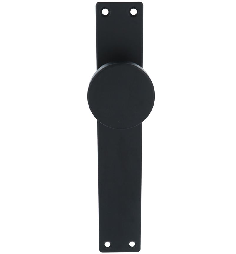 Recht Schild Met vaste knop Blind RVS Mat Zwart