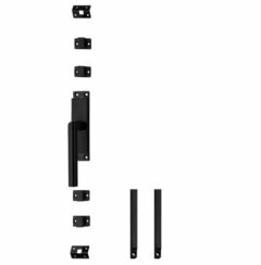 Set kruk-espagnolet links Hoek 90° ø19mm incl stangenset 2x 1245mm rvs zwart