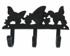 Kapstokrek Vlinder ijzer zwart