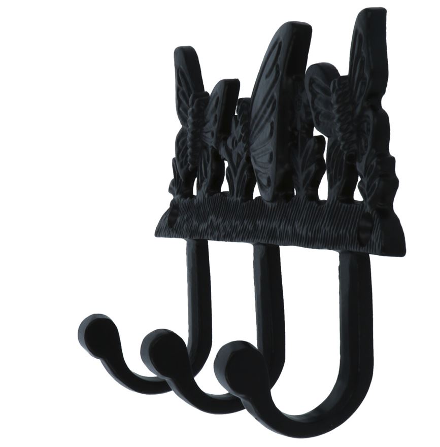 Kapstokrek Vlinder ijzer zwart