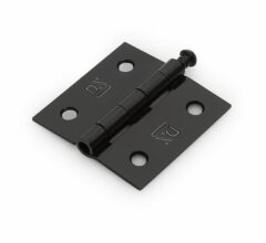 Scharnier met losse pen rechte hoeken 51X51 mm zwart gelakt