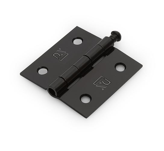 Scharnier met losse pen rechte hoeken 51X51 mm zwart gelakt