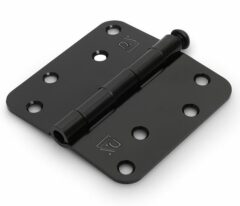 Scharnier met losse pen ronde hoeken 89x89 mm zwart gelakt