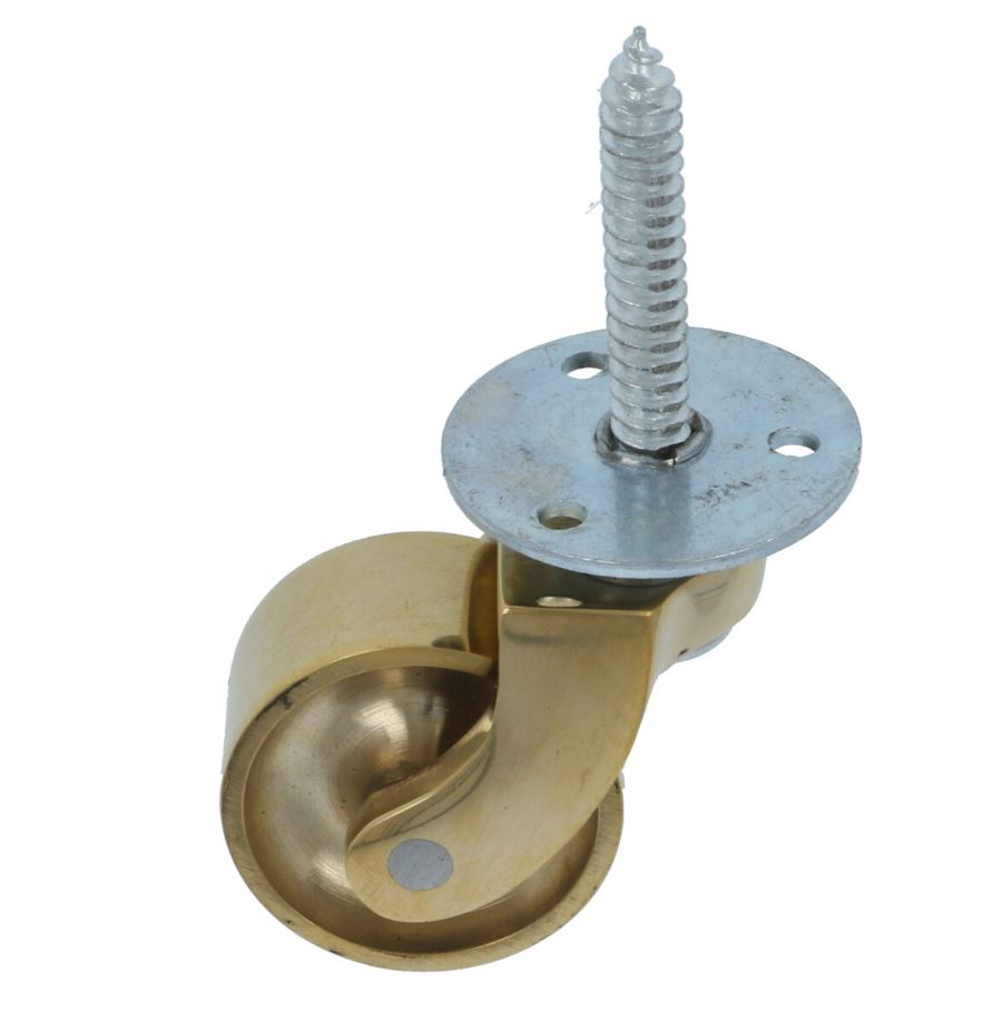 Messing wiel met schroef groot