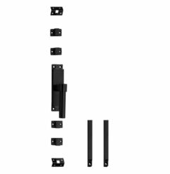 Set kruk-espagnolet rechts L-recht incl stangenset 2x 1245mm rvs zwart