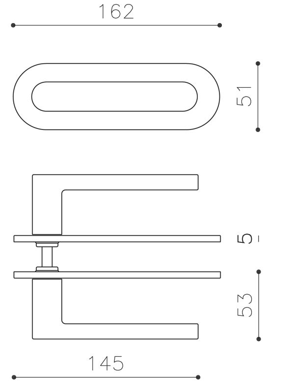 Olivari deurkruk Link op horizontaal schild rvs mat titaan PVD