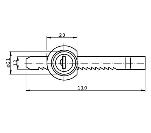 Mauer vitrineslot 43200118 Glans Chroom Gelijksluitend