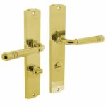 Intersteel Deurkruk Helena op schild WC63/8 Messing Gelakt