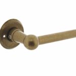 Deurkruk L/L bol met rozet ø50x5mm messing getrommeld