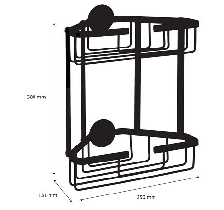 Differnz Doucherekje Driehoek 2-laags Mat Zwart