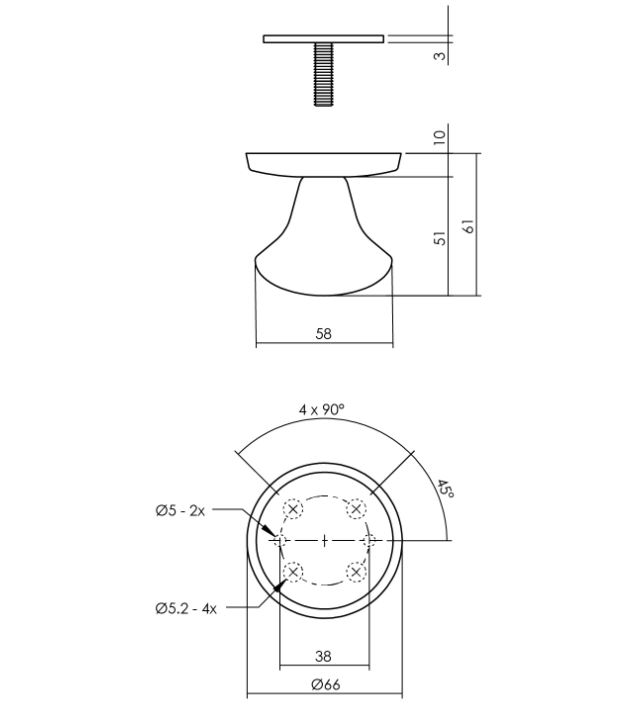 Set voordeurbeslag rond voordeurknop, SKG rozetten en deurkruk/rozet rvs mat zwart
