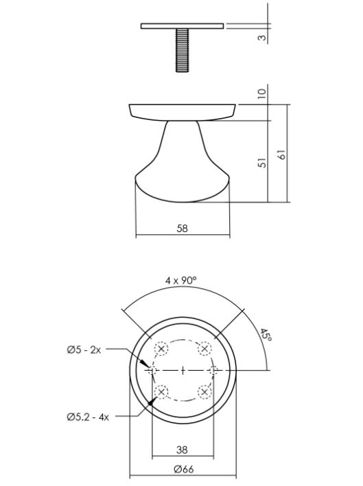 Set voordeurbeslag rond voordeurknop, SKG rozetten en deurkruk/rozet rvs