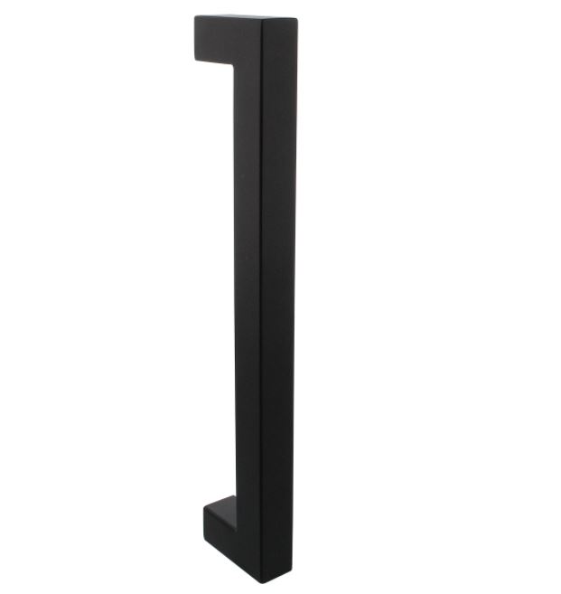 Deurgreep vierkant 325x60x25mm HoH 300mm rvs mat zwart