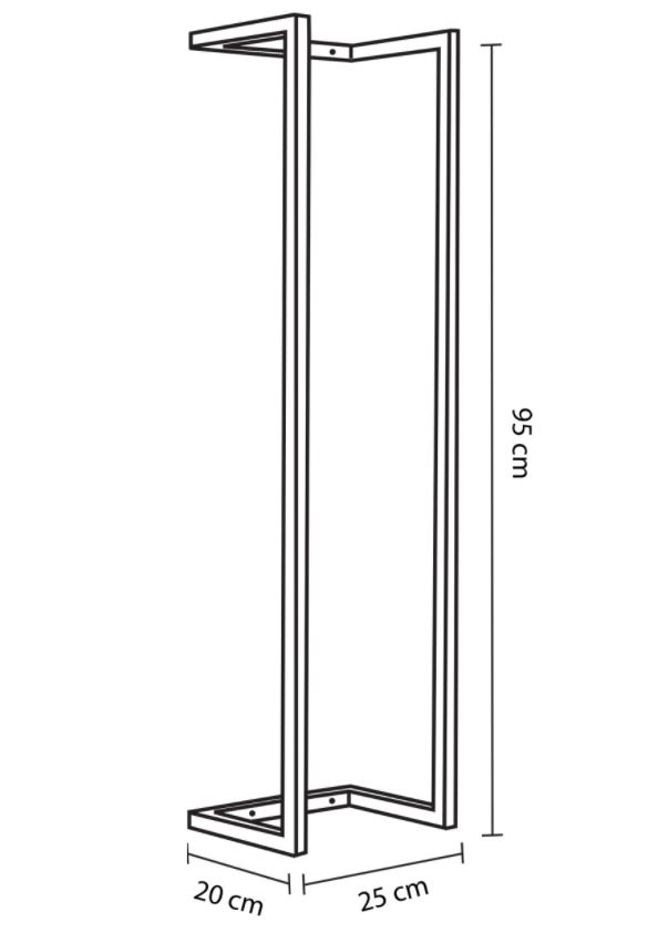 Differnz Handdoekdrager 95 x 20 cm Wit