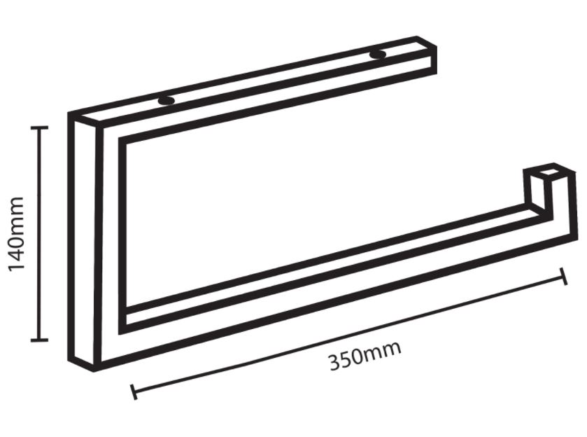 Differnz Handdoekdrager 35 x 14 cm Zwart
