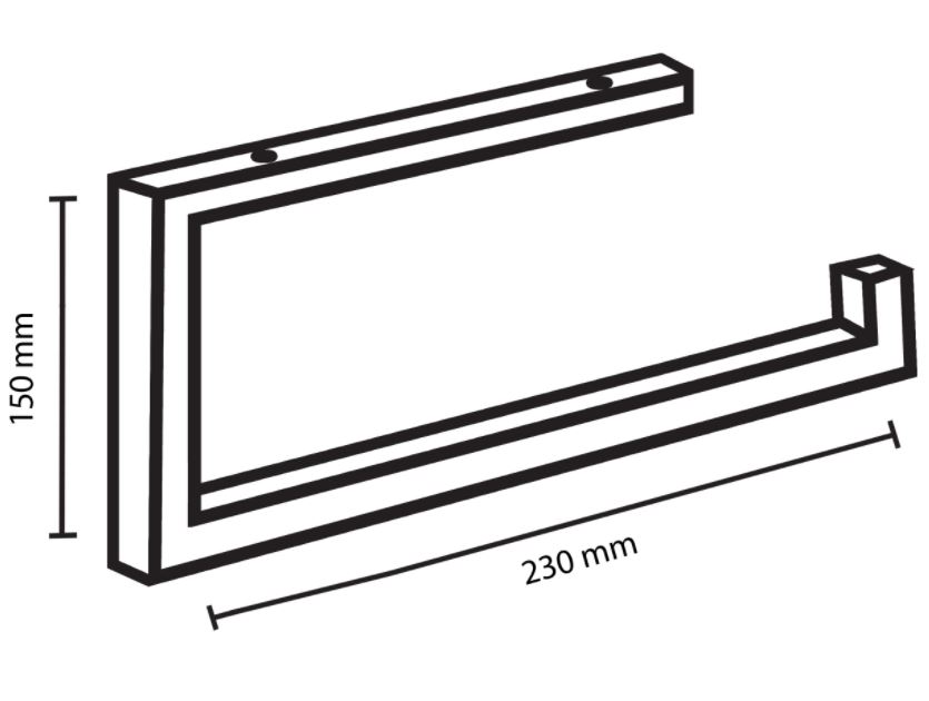 Differnz Handdoekdrager 23 x 15 cm Zwart