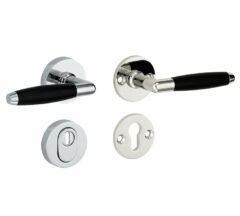 SKG3 kruk/kruk op rozet Ton Rechts + kerntrekbeveiliging glans nikkel/glans chroom