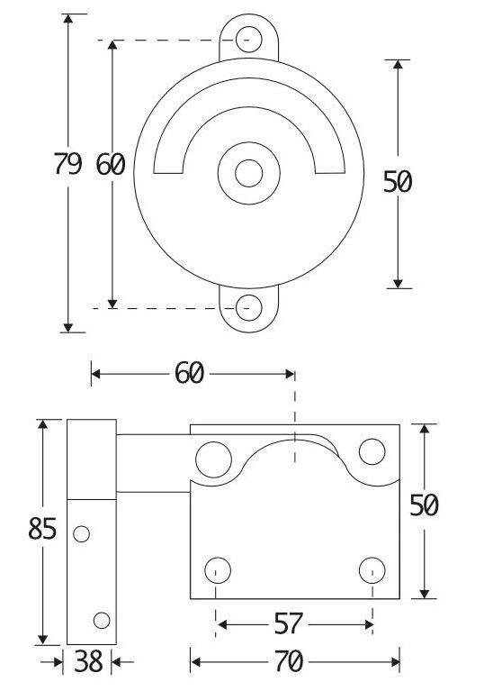 WC-overslag Elegant vlak mat nikkel ongelakt