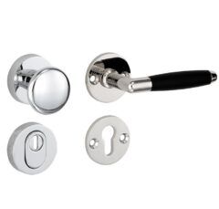 SKG3 knop/kruk op rozet Ton Rechts + kerntrekbeveiliging glans nikkel/glans chroom