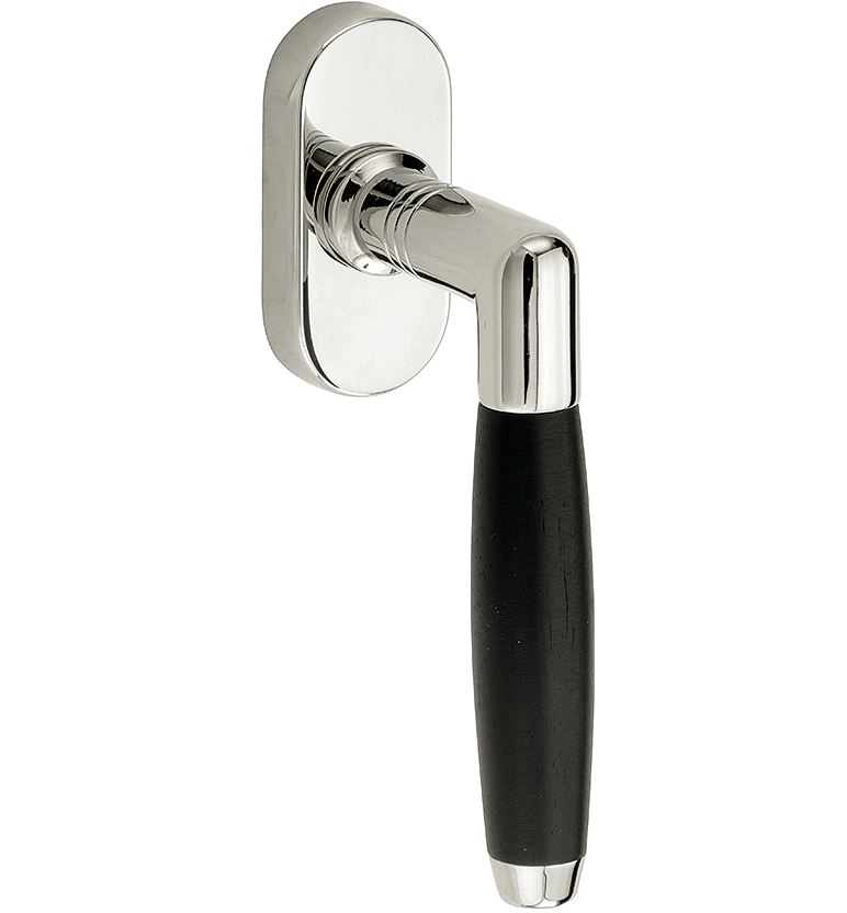 Draaikiepgarnituur Ton ebben/Elegant glans nikkel