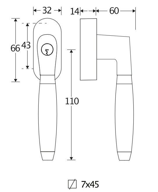 SKG2 Draaikiepgarnituur afsluitbaar Ton ebben/Ovaal glans nikkel
