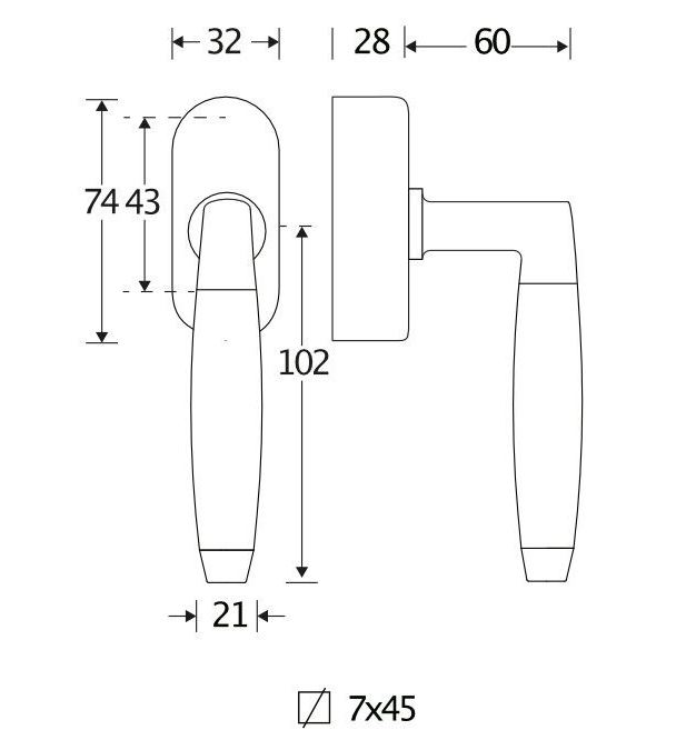 SKG2 Draaikiepgarnituur afsluitbaar Ton ebben/Elegant glans nikkel