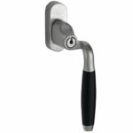 SKG2 Draaikiepgarnituur afsluitbaar Ton ebben/Smal Rechts mat nikkel ongelakt