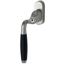 SKG2 Draaikiepgarnituur afsluitbaar Ton ebben/Smal Links mat nikkel ongelakt