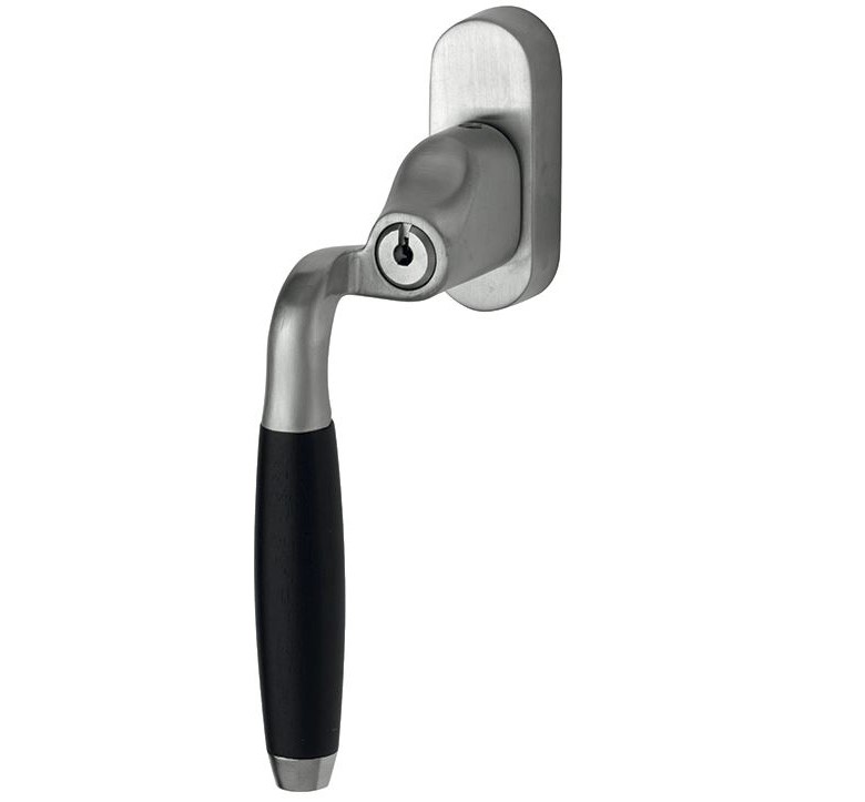 SKG2 Draaikiepgarnituur afsluitbaar Ton ebben/Smal Links mat nikkel ongelakt