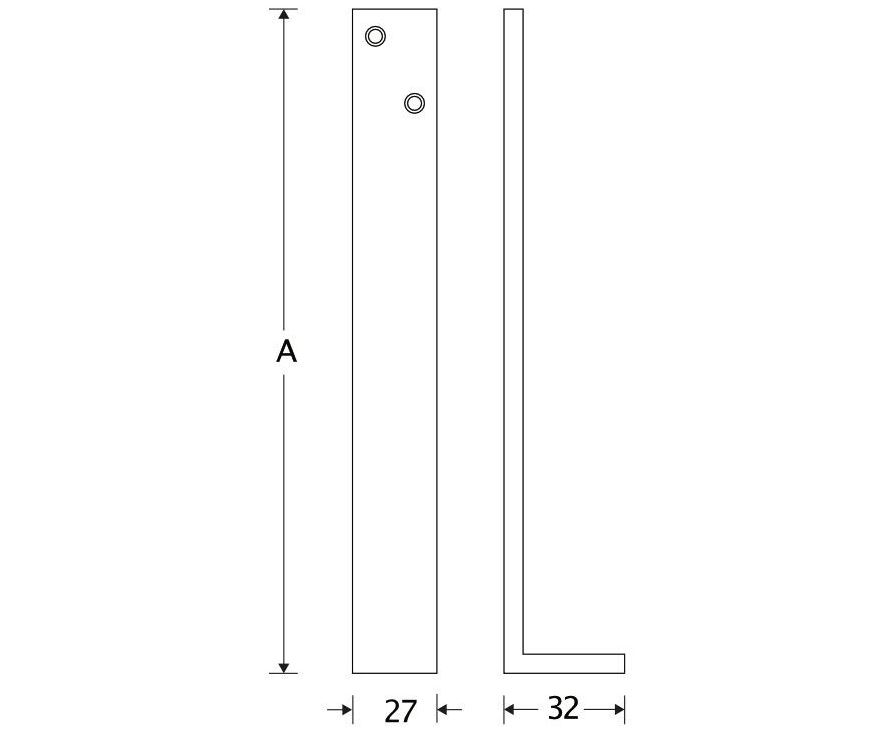 Valijzer Elegant glans nikkel 180 mm