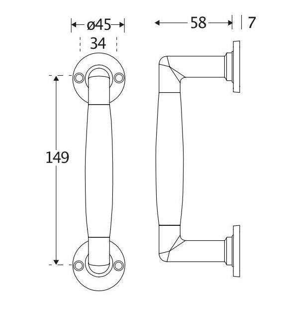 Deurgreep Ton ebben/rond glans nikkel