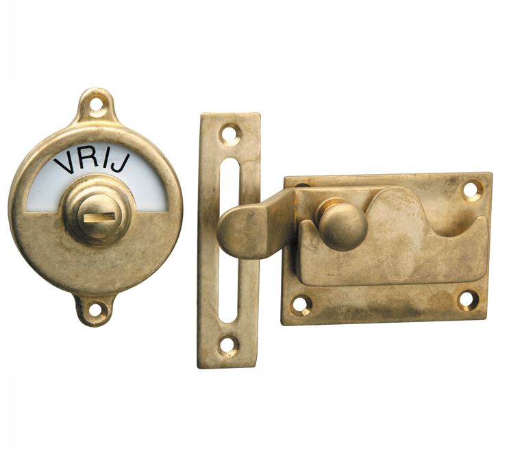 WC-overslag Elegant met bocht messing antiek