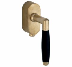 SKG2 Draaikiepgarnituur afsluitbaar Ton ebben/Elegant messing antiek