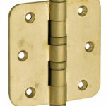Kogellagerscharnier 89x89 ronde hoek vlak messing antiek