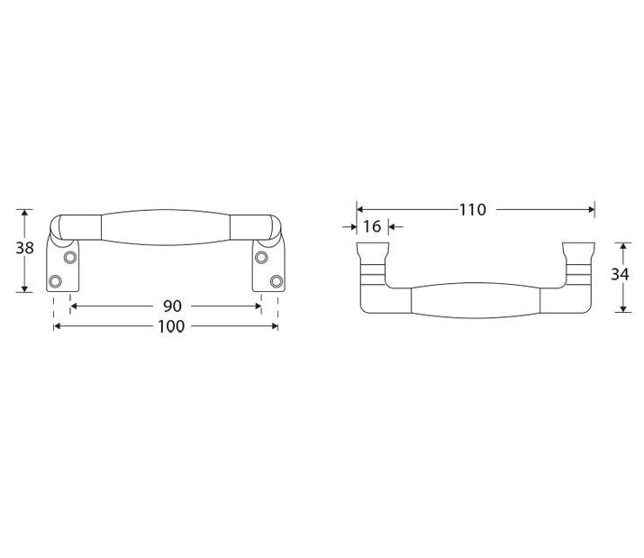 Raamgreep Ton ebben messing gelakt
