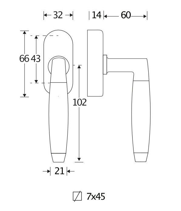 Draaikiepgarnituur Ton ebben/Elegant messing gelakt