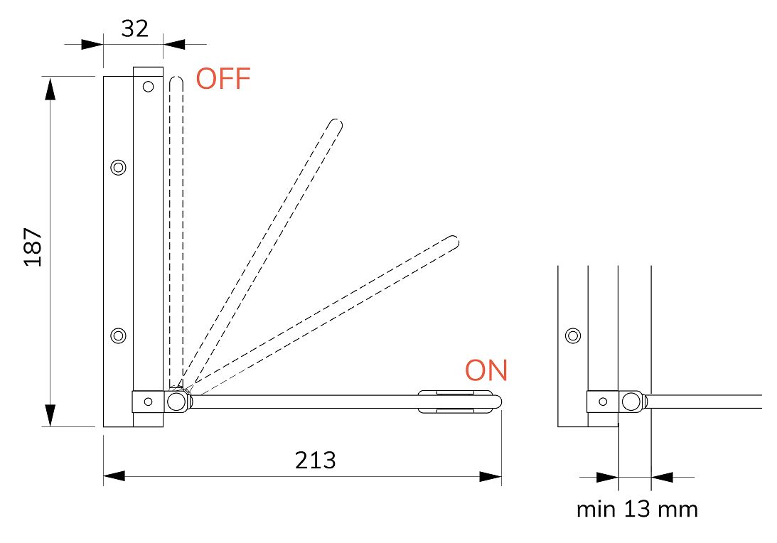 Deursluiter Justor met pen voor buitengebruik zwart