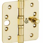 Kogellagerscharnier SKG3 89x89 ronde hoek vlak messing PVD